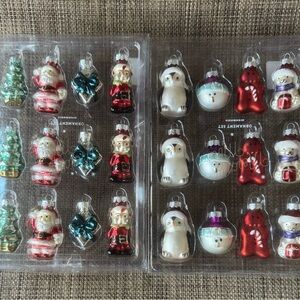 Pottery Barn Festive Holiday Ornaments Set - Red, Green, Silver
